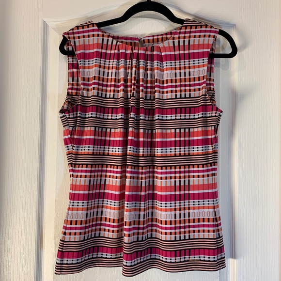 Calvin Klein Tops - Calvin Klein – Pleated Neck Sleeveless Top | Polished & Versatile Office Vacay